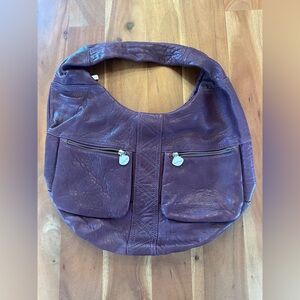 Kesslord butter soft leather purple shoulder bag